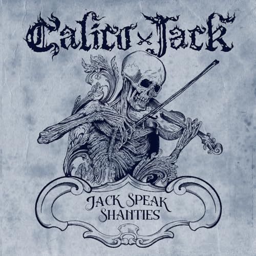 CD cover: skeletal figure playing violin, ornate blue and white design.