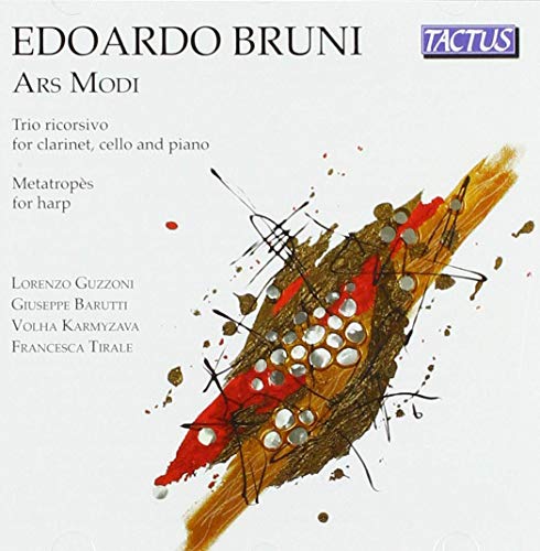 CD cover for Edoardo Bruni’s “Ars Modi” with abstract gold and red art.