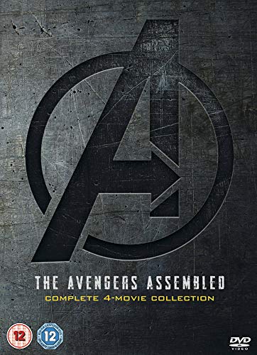 Avengers DVD cover featuring the "A" logo on a metallic gray background.