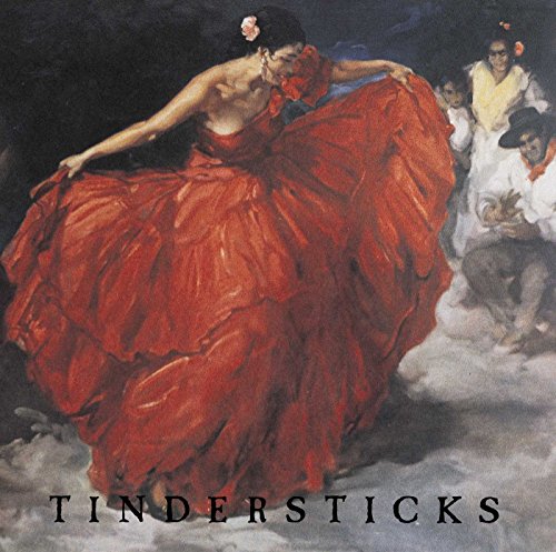 Painting of a flamenco dancer in a red dress, album cover.