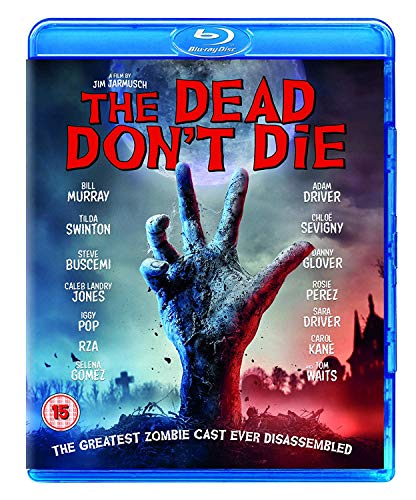 Blu-ray cover for "The Dead Don't Die" featuring a zombie hand.