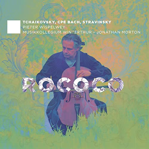 CD cover featuring cellist Pieter Wispelwey with floral design.
