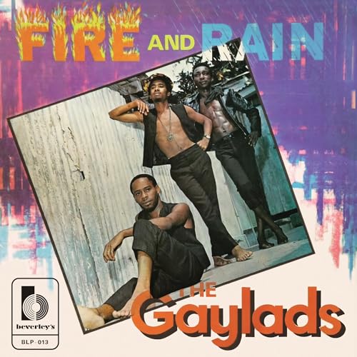 Album cover for The Gaylads’ “Fire And Rain” featuring three men.