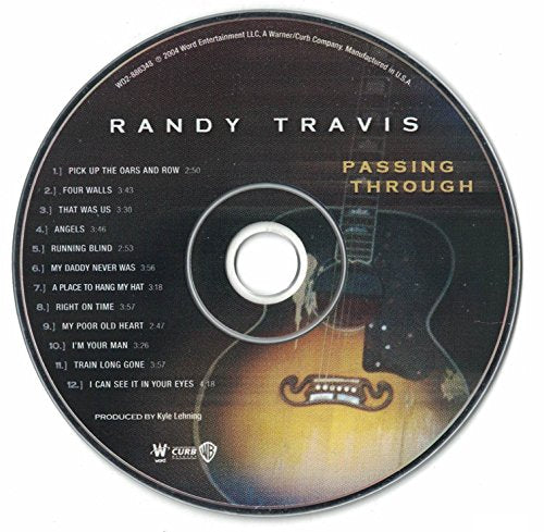 Randy Travis "Passing Through" CD with guitar image and tracklist.