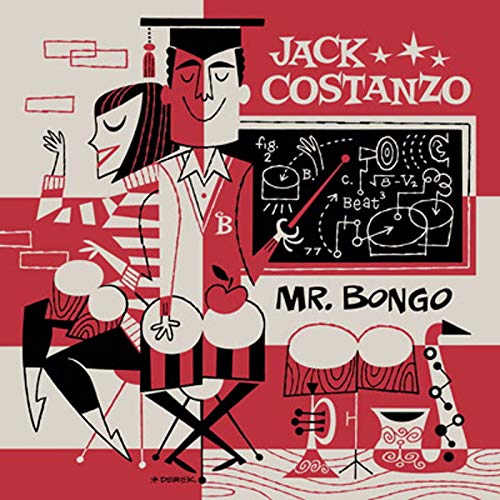 Record cover featuring illustrated man with musical notes and instruments.