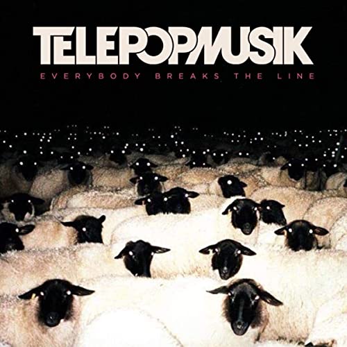 Album cover with black sheep among white sheep, text “Telepomusik”.