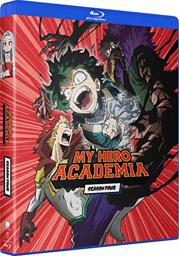 Blu-ray case for “My Hero Academia” Season 4 with anime characters.