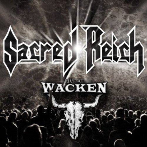 Sacred Reich album cover: band logo, bull skull, and concert crowd.