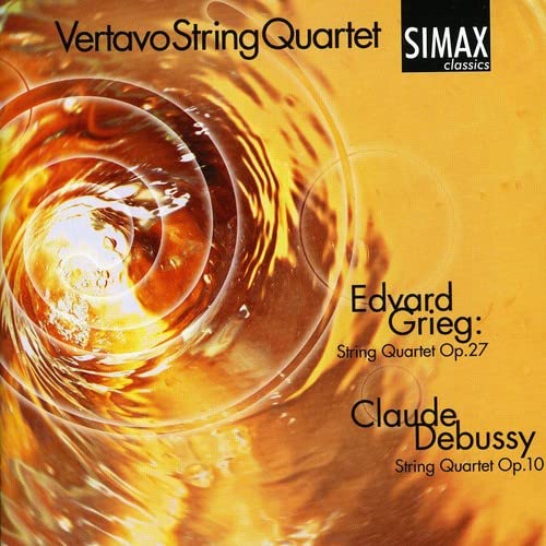 CD cover for Vertavo String Quartet performing Grieg and Debussy.