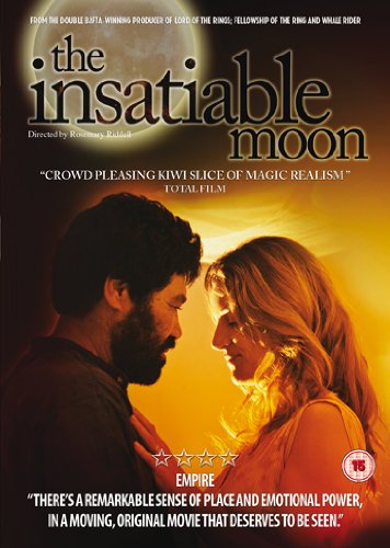 DVD cover for “The Insatiable Moon” featuring a couple and a full moon.