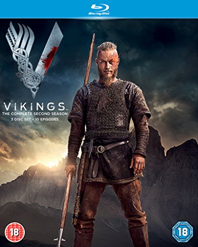 Vikings Season 2 Blu-ray cover featuring a bearded warrior with a spear.