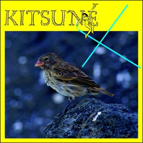 CD cover with yellow text, a bird, and blue graphic lines.