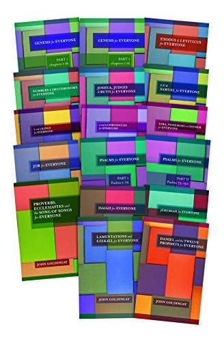Stack of colorful books titled "Old Testament for Everyone," a complete set.