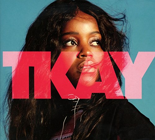 CD cover featuring a Black woman with long hair and red text "TKAY".