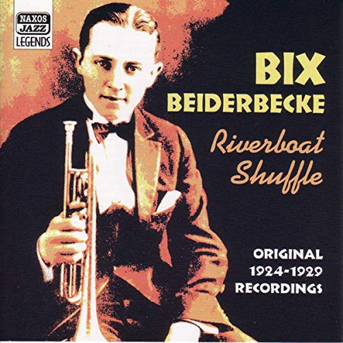 CD cover featuring Bix Beiderbecke holding a trumpet against a dark background.