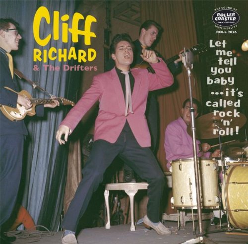 Cliff Richard and The Drifters performing on stage, vintage record cover.