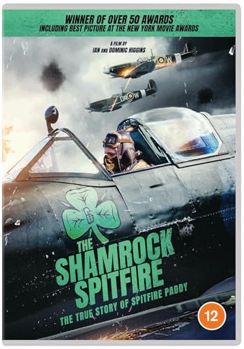 DVD cover for "The Shamrock Spitfire" featuring WWII fighter planes and a pilot.