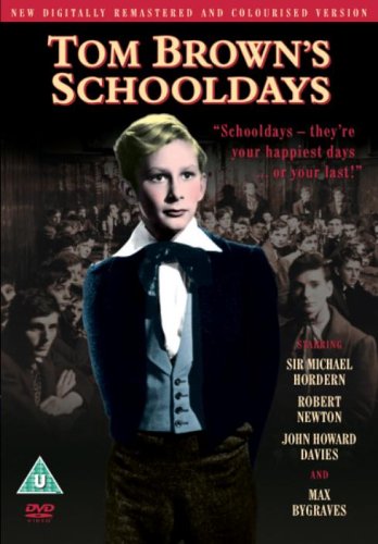 DVD cover for “Tom Brown’s Schooldays” featuring a young boy in school uniform.
