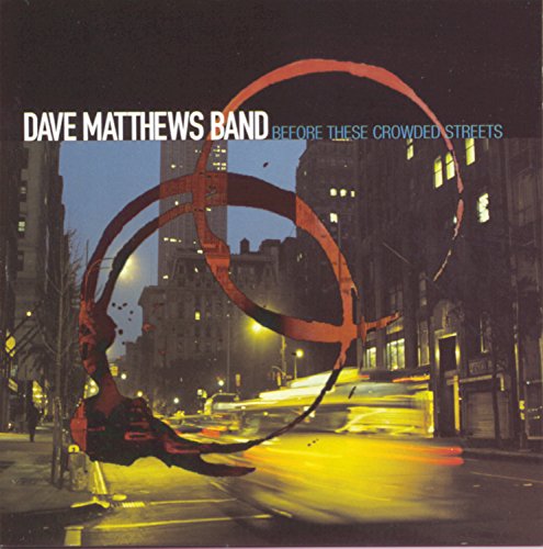 Dave Matthews Band album cover: city street with red abstract art.