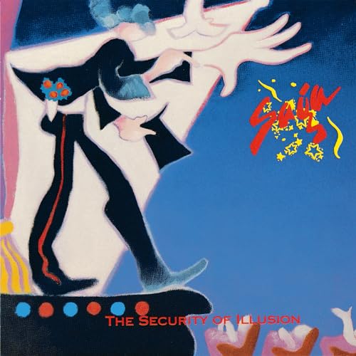 Album cover for Saga’s “The Security Of Illusion” featuring a magician illustration.