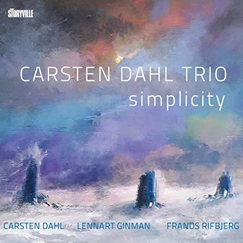 CD cover for Carsten Dahl Trio’s “Simplicity” with abstract landscape art.