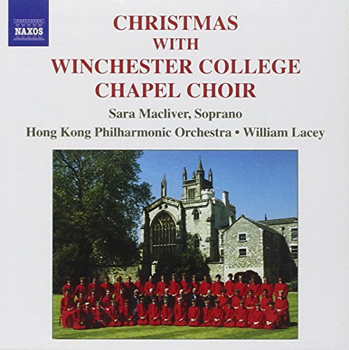CD cover: Winchester College Chapel Choir with building and performers.