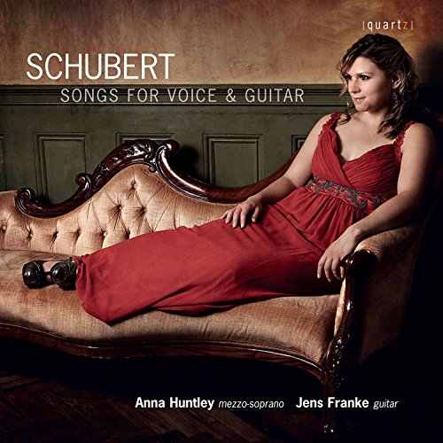 CD cover: Anna Huntley in red dress on a vintage couch.