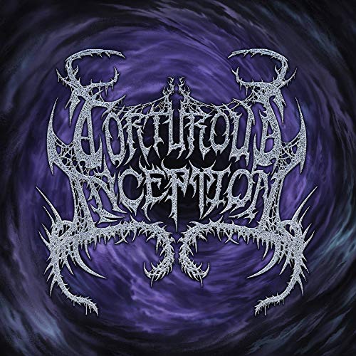 CD cover for "Arcane Dominion" with ornate, spiky silver lettering on purple.