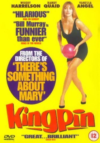 “Kingpin” DVD cover featuring Woody Harrelson and Vanessa Angel.