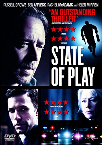 State of Play" DVD cover with Russell Crowe, Ben Affleck, and Helen Mirren.