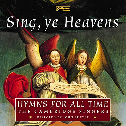 CD cover featuring two angels holding sheet music, titled "Sing, ye Heavens".
