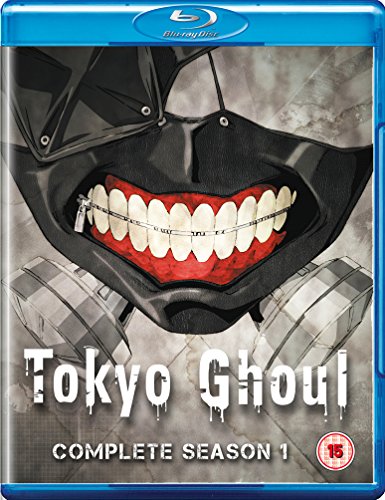Blu-ray cover for "Tokyo Ghoul" Season 1 featuring a masked character’s mouth.