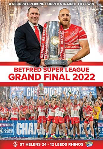 St Helens rugby team celebrating 2022 Super League Grand Final victory.