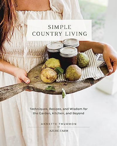 Book cover: woman holding a wooden board with jars and fruit.