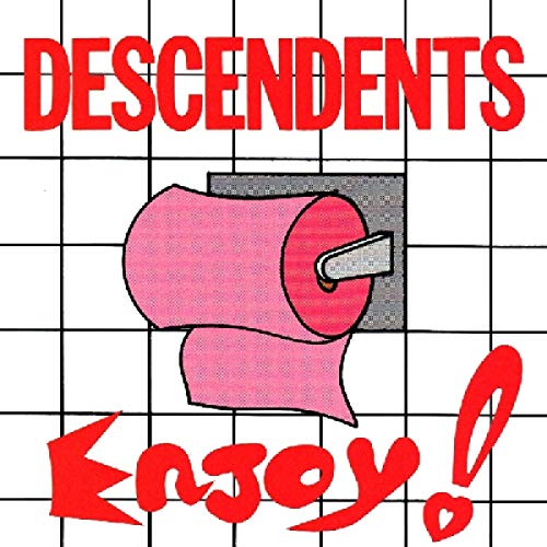 Descendents "Enjoy!" album cover: pink toilet paper on a white grid.
