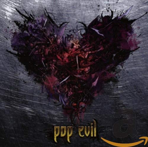 CD cover for Pop Evil’s “War of Angels” with a heart-shaped, textured design.
