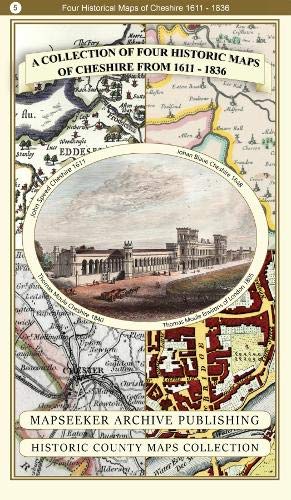 A Cheshire 1611 - 1840 - Fold Up Map that features a collection of Four Historic Maps, John Speed's County Map 1611, Johan Blaeu's County Map of 1648, Thomas Moules County Map of 1840 and Cole and Rop : 5