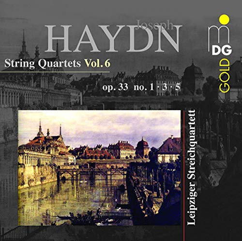 CD cover for Haydn's String Quartets Vol. 6, featuring a city landscape.