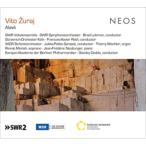 CD cover for Vito Žuraj’s “Alavò” featuring abstract stone quarry imagery.