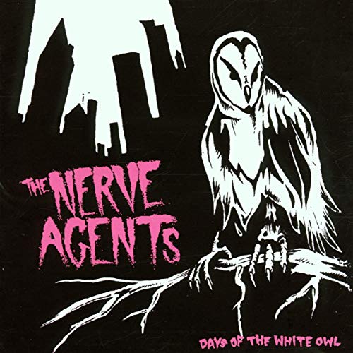 CD cover: pink and white owl illustration with band name "Nerve Agents".