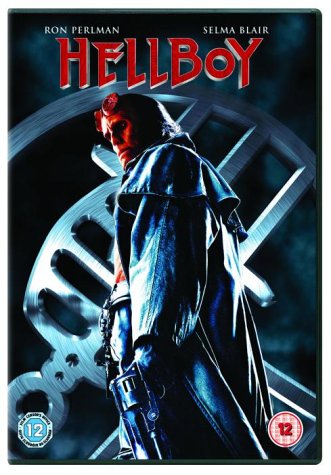 Hellboy DVD cover featuring Ron Perlman as the red-skinned character.