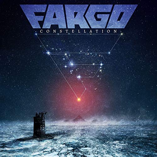 Fargo “Constellation” CD cover: starry night sky over ocean, submarine.