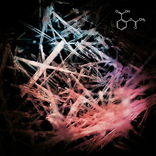 Abstract CD cover with colorful, fractured lines and a chemical structure.