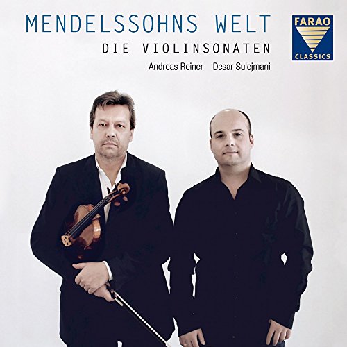 CD cover featuring two men and a violin, titled "Mendelssohn's World".