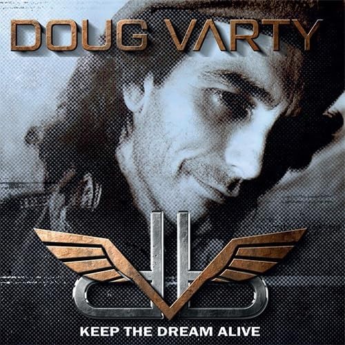 CD cover featuring portrait of Doug Varty and winged logo.