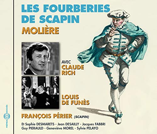 CD cover for Les Fourberies De Scapin featuring illustrations and photos of the cast.