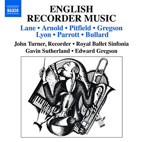 CD cover for āEnglish Recorder Musicā featuring musicians and instruments.
