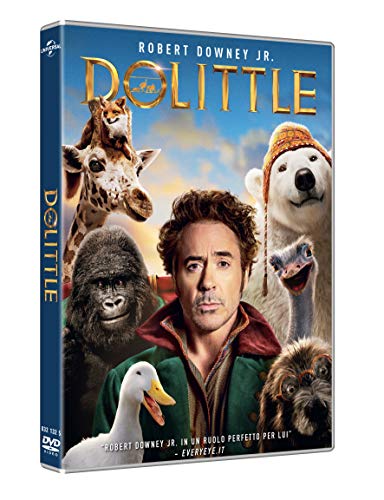 Dolittle DVD cover featuring Robert Downey Jr. with various animals.