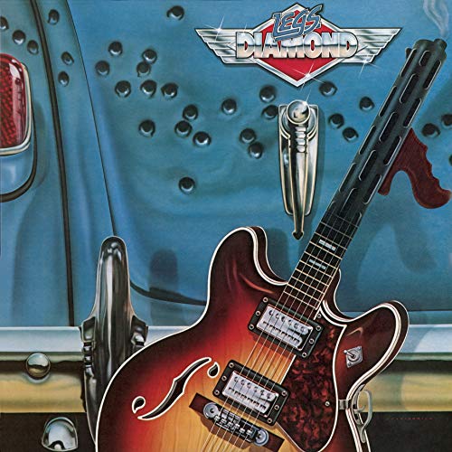 Album cover for Legs Diamond featuring guitars and a blue vehicle.