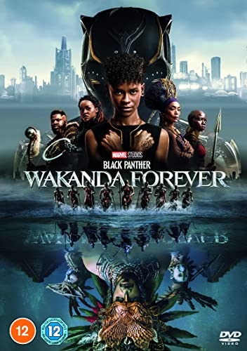 Black Panther: Wakanda Forever" DVD cover with characters and underwater scene.